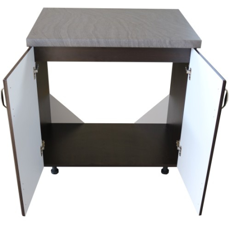 Masca pentru chiuveta cu 2 usi 80 cm Zebra, wenge/MDF Wenge Mustata, cu blat Beton, 80 x 85 x 60 cm [1]