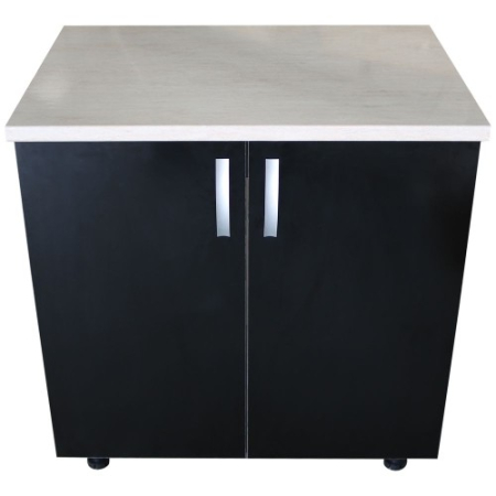 Corpuri Inferioare - Masca pentru chiuveta cu 2 usi 80 cm Zebra, wenge/Negru lucios, cu blat Travertin, 80 x 85 x 60 cm