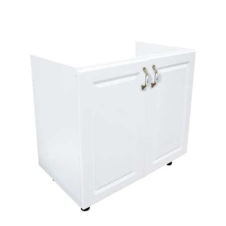 Corpuri Inferioare - Masca pentru chiuveta cu 2 usi Zebra, Alba/MDF Alb mat, fara blat, 80 x 82 x 50 cm