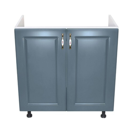 Masca pentru chiuveta cu 2 usi Zebra, Alba/MDF Albastru, fara blat, 80 x 82 x 50 cm [2]