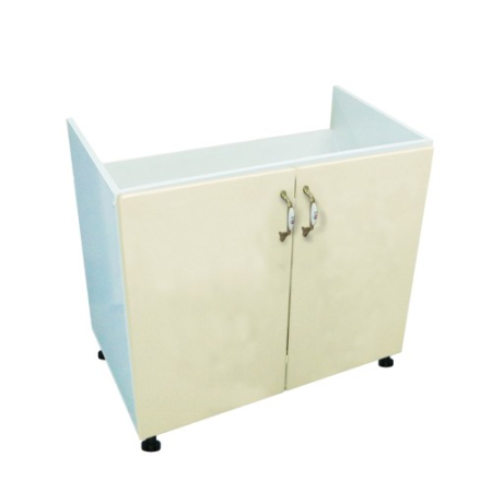 Corpuri Inferioare - Masca pentru chiuveta cu 2 usi Zebra, Alba/MDF Vanilie lucios, fara blat, 80 x 82 x 50 cm