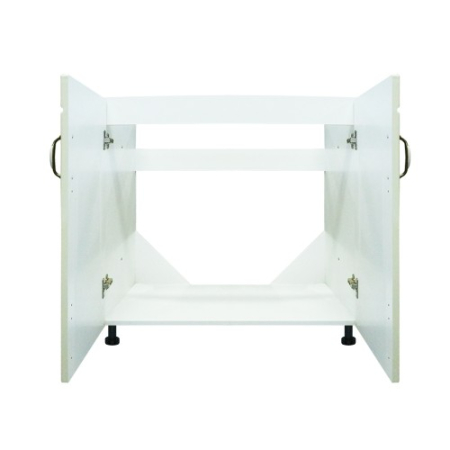 Masca pentru chiuveta cu 2 usi Zebra, Alba/MDF Vanilie lucios, fara blat, 80 x 82 x 50 cm [2]