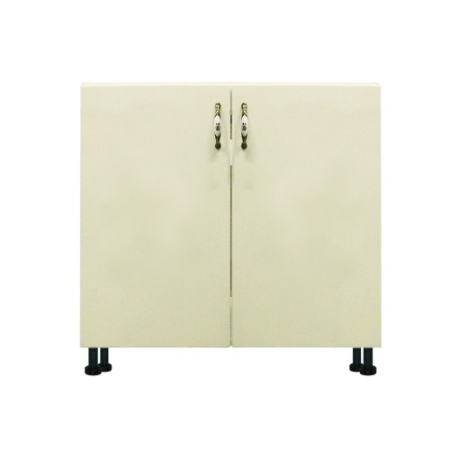 Masca pentru chiuveta cu 2 usi Zebra, Alba/MDF Vanilie lucios, fara blat, 80 x 82 x 50 cm [1]