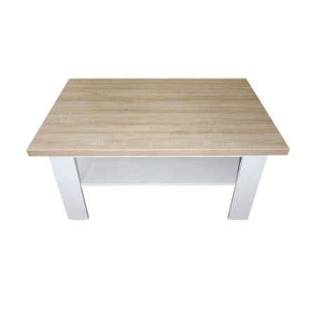 Masuta cafea Lisolo Sonoma cu Alb, 100 x 65 x 50 cm [2]