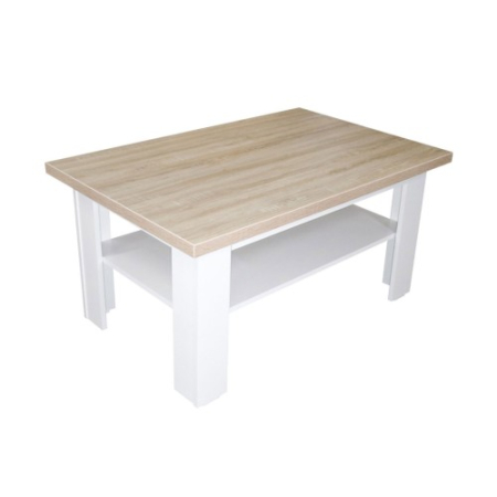 Masute Cafea - Masuta cafea Lisolo Sonoma cu Alb, 100 x 65 x 50 cm