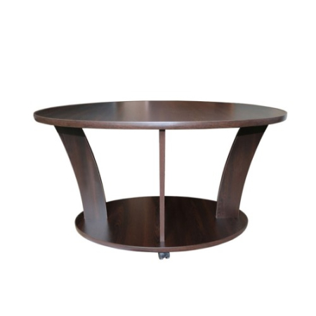 Masuta cafea Ovala cu role, wenge, 94 x 54 x 64 cm [3]