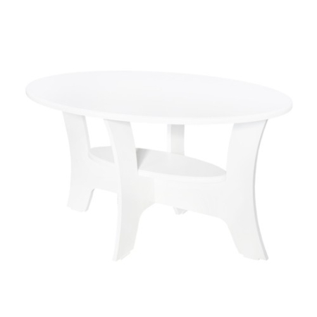 Masute Cafea - Masuta cafea Roma ovala, MDF Alb, 100 x 55 x 58 cm