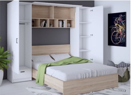 Dormitoare Set - Mobila Bari Dormitor Tineret Alb/Sonoma