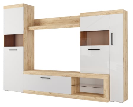 Mobilier Living - Mobila living Belfast fag + alb lucios