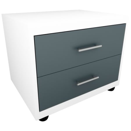 Noptiere - Noptiera Torino Alb / Gri, 48 x 37 x 37 cm