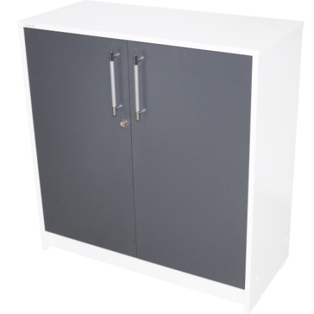 Mobilier Birou - Office Alb/Gri Comoda Birou 2 usi