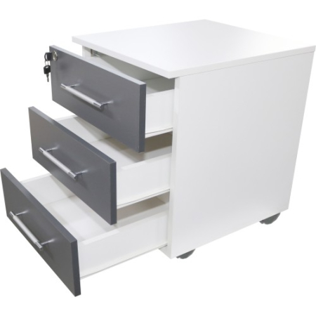 Office  Alb/Gri Comoda Birou 3 sertare [1]