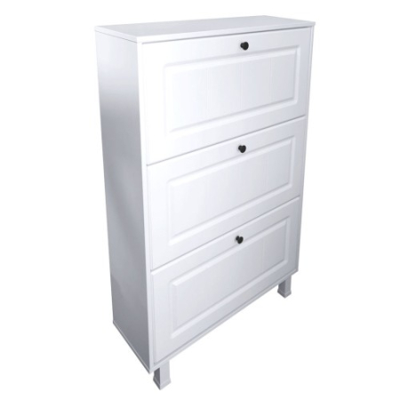 Pantofare - Pantofar Zapato 3 usi MDF Alb Mare 80 x 122 x 26 cm