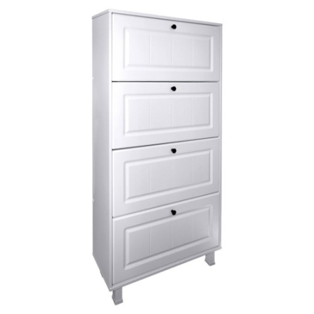 Pantofare - Pantofar Zapato 4 usi MDF Alb Mare 80 x 158 x 26 cm