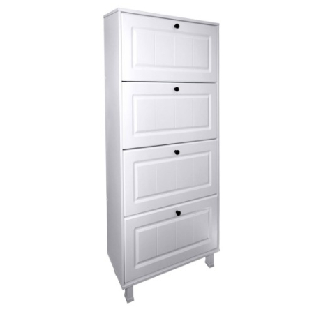 Pantofare - Pantofar Zapato 4 usi MDF Alb Mic 60 x 158 x 26 cm