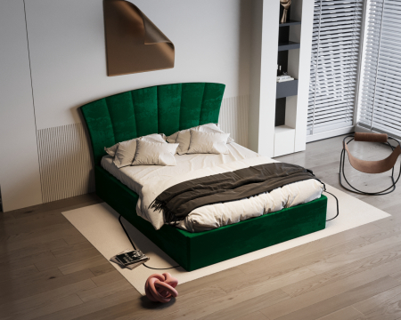 Paturi - Pat Lion Tapitat Verde 180x200