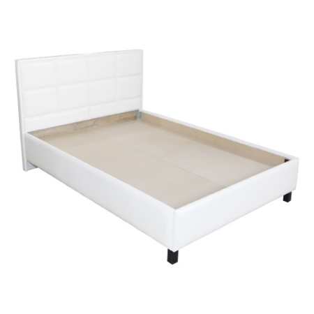 Paturi - Pat Soft tapitat pentru saltea 120x200, Alb