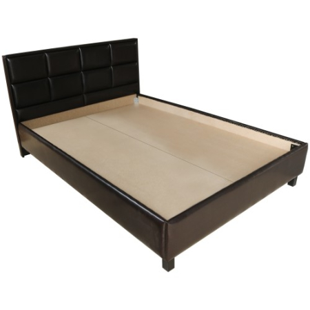 Paturi - Pat Soft tapitat pentru saltea 140x200, Wenge