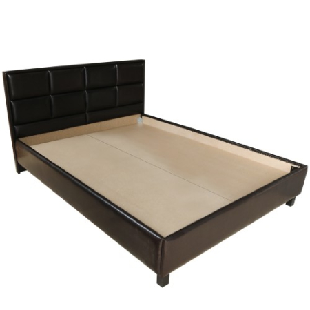 Paturi - Pat Soft tapitat pentru saltea 160x200 cm, Wenge