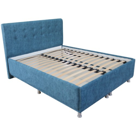 Paturi - Pat tapitat 1400x2000 albastru cu somiera rabatabila