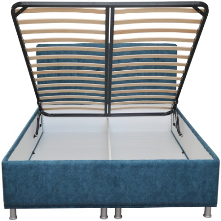Pat tapitat 1400x2000 albastru cu somiera rabatabila [1]