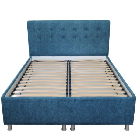 Pat tapitat 1400x2000 albastru cu somiera rabatabila [2]