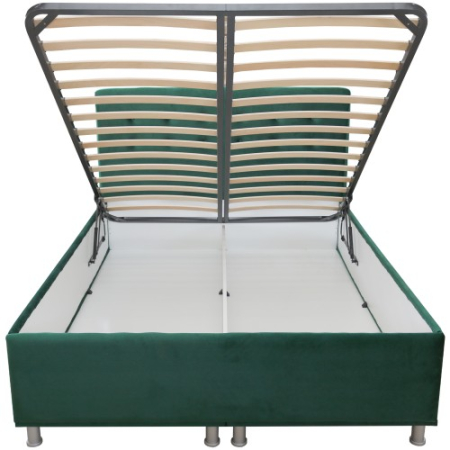 Pat tapitat 1400x2000 verde cu somiera rabatabila [1]