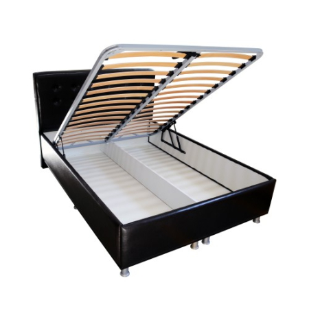 Pat tapitat 1400x2000 wenge cu somiera rabatabila [2]