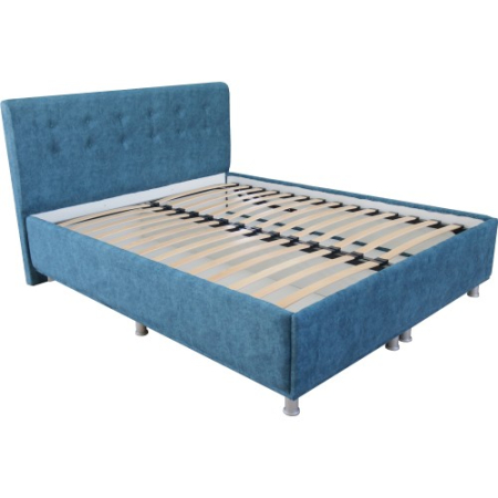 Paturi - Pat tapitat 1600x2000 albastru cu somiera rabatabila