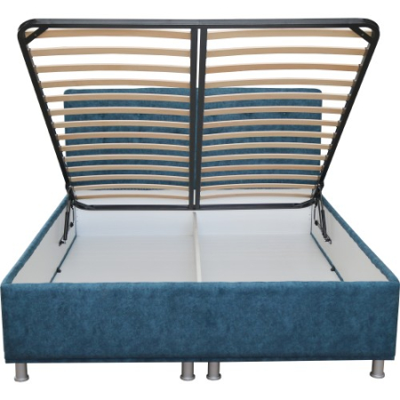 Pat tapitat 1600x2000 albastru cu somiera rabatabila [1]