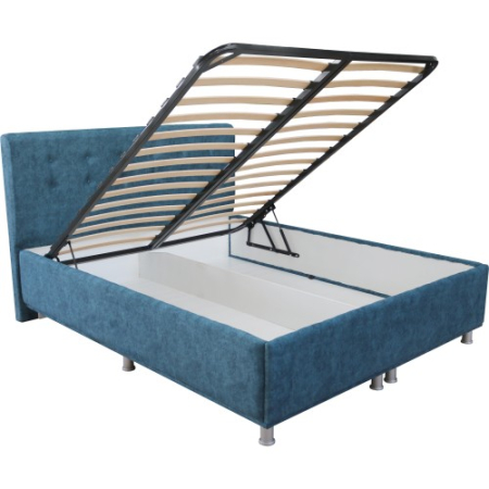 Pat tapitat 1600x2000 albastru cu somiera rabatabila [3]