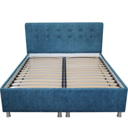 Pat tapitat 1600x2000 albastru cu somiera rabatabila [2]