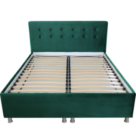 Pat tapitat 1600x2000 verde cu somiera rabatabila [2]