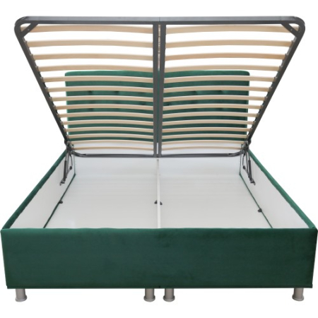 Pat tapitat 1600x2000 verde cu somiera rabatabila [1]