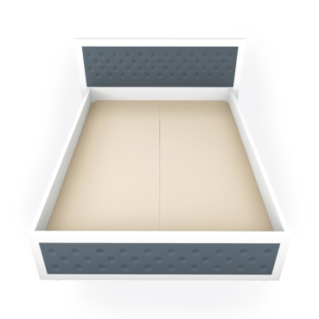 Pat Torino 140x200 cm, Alb / Piele ecologica Gri [1]