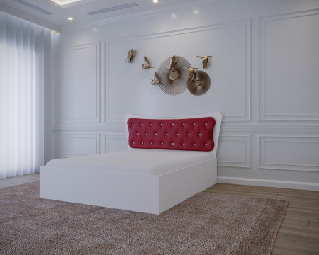 Paturi - Pat Vivi Alb&Rosu fara Saltea