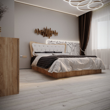 Paturi - Pat Voila Sonoma&Alb fara Saltea