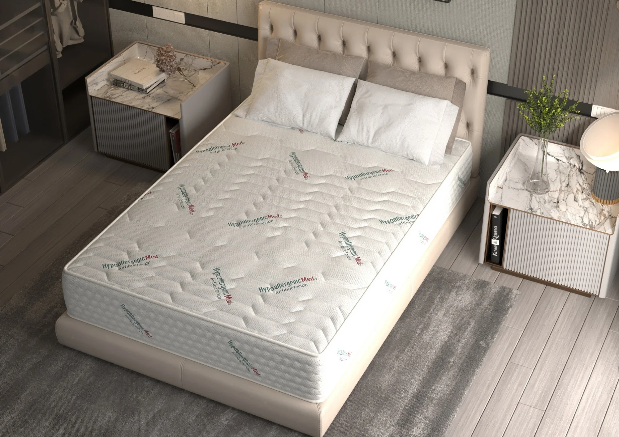 Saltele - Saltea cu arcuri Pocket HypoallergenicMed® Safe Relax HoReCa, înălțime 25 cm, ortopedică, husă tratament antialergic, fermitate mediu-tare