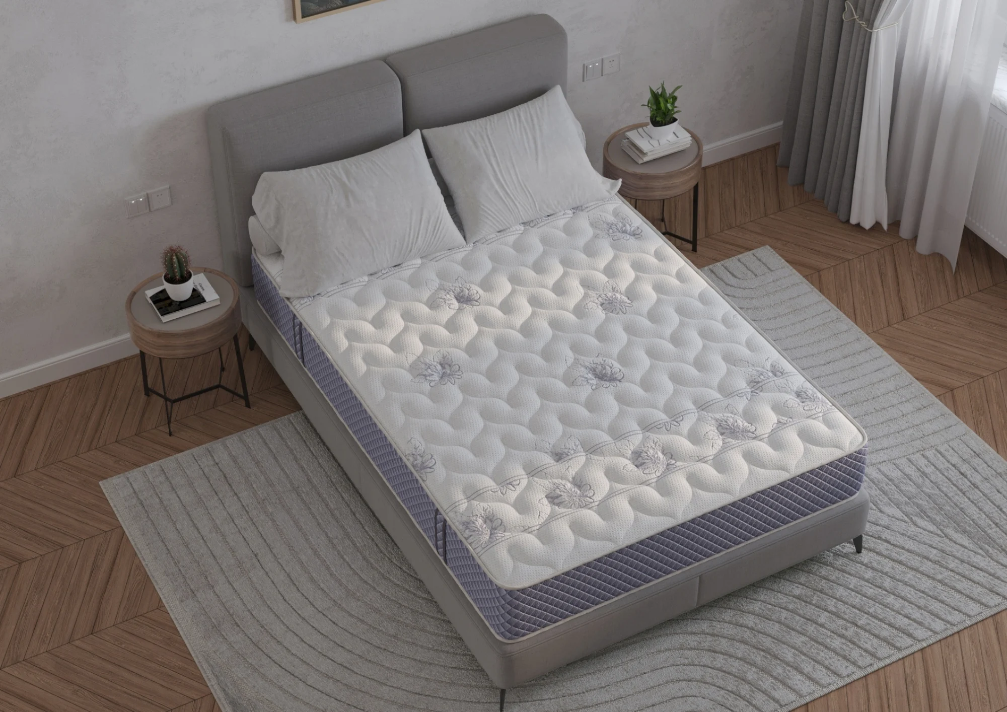 Mobilier Dormitor - Saltea cu memorie si arcuri Passiflora Pocket Multilayer, inaltime 28 cm, fermitate medie