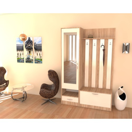 Mobilier Hol - Set Andrei Cuier 800 si Dulap 500 Sonoma/Fildes