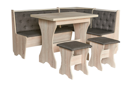 Bucatarii Set - Set coltar si masa bucatarie sonoma+dorando