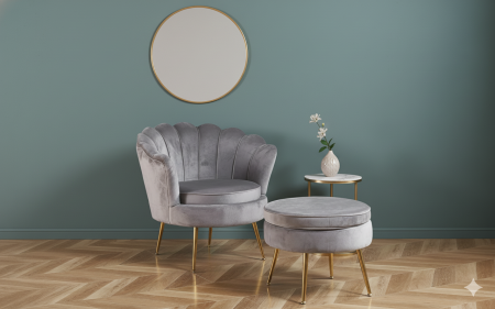 Holuri - Set Fotoliu cu Masuta Living Gri