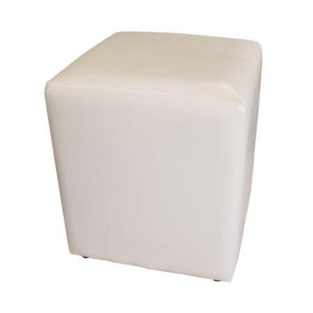 Mese si Scaune - Taburet Cub Piele Bej, 38 x 42 x 38 cm