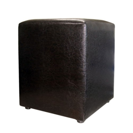 Taburet Cub Piele Wenge, 38 x 42 x 38 cm [2]