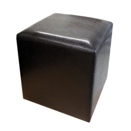 Mese si Scaune - Taburet Cub Piele Wenge, 38 x 42 x 38 cm