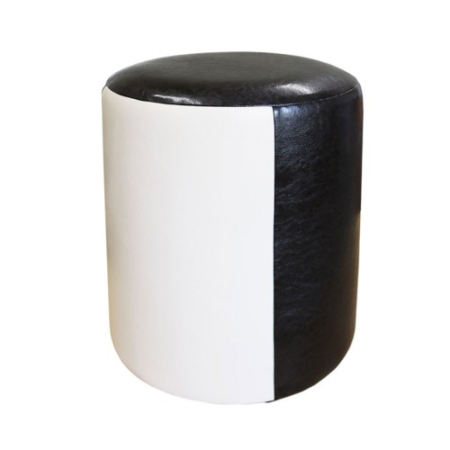 Mese si Scaune - Taburet Tub Piele Bej-Wenge, 33 x 41 cm