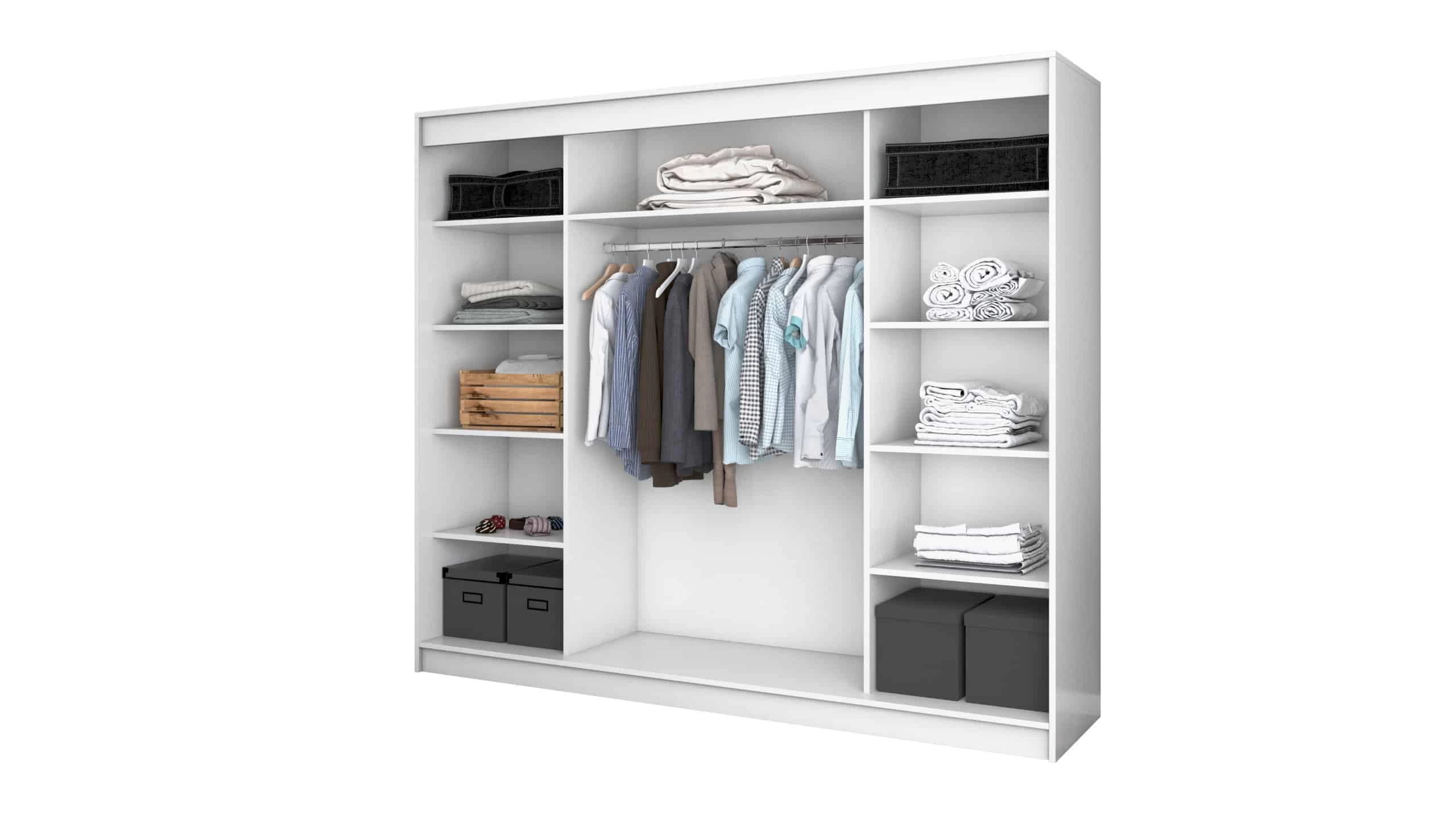 Dulap cu 3 usi glisante Atlantic cu oglinda, 250 cm, Sonoma/Wenge [2]