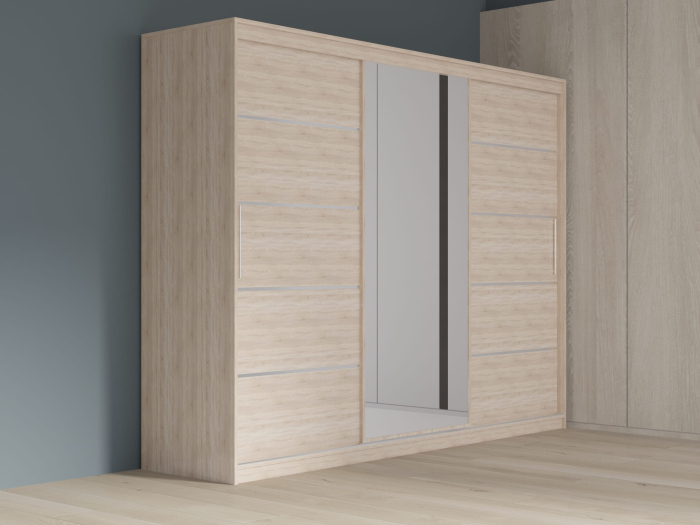 Dulap cu 3 usi glisante Atlantic cu oglinda, 250 cm, Sonoma [1]