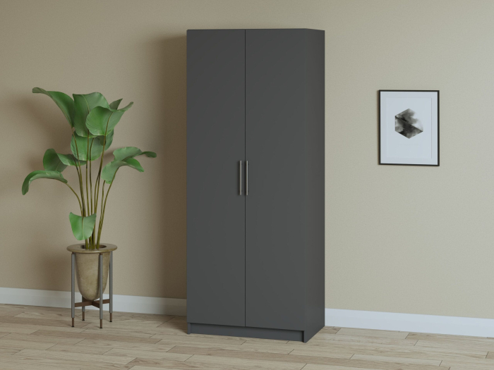 Dulap cu 3 usi Iris, 80 cm, Gri [1]