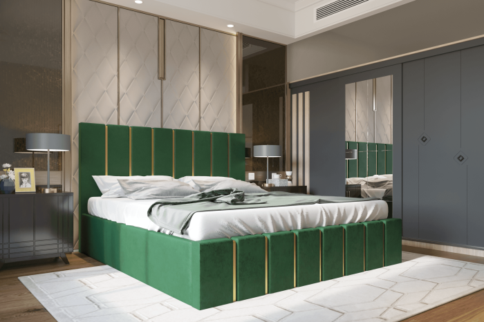 Pat tapitat Hugo 160x200 cm, Verde [1]